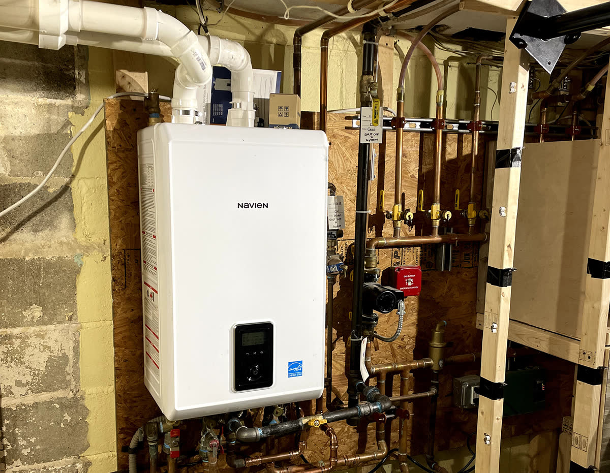Navien tankless combi with copper manifold — Johnson Bros Plumbing